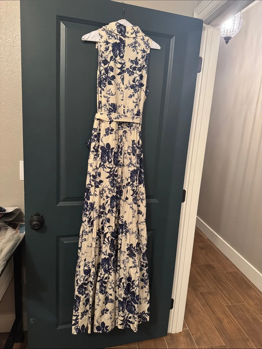 Cara Cara Sleeveless Cream and Navy Floral Maxi Dress - Picture 5 of 6
